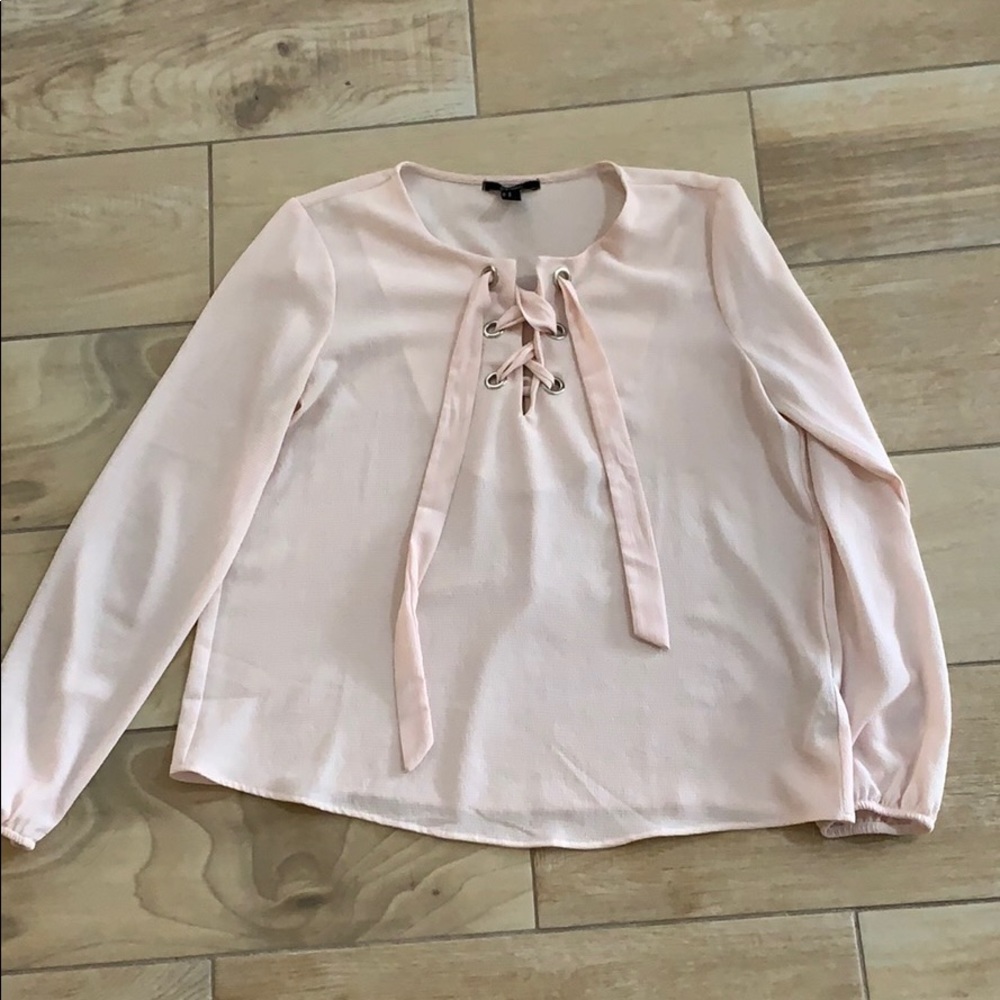 Pink Tie Front Blouse